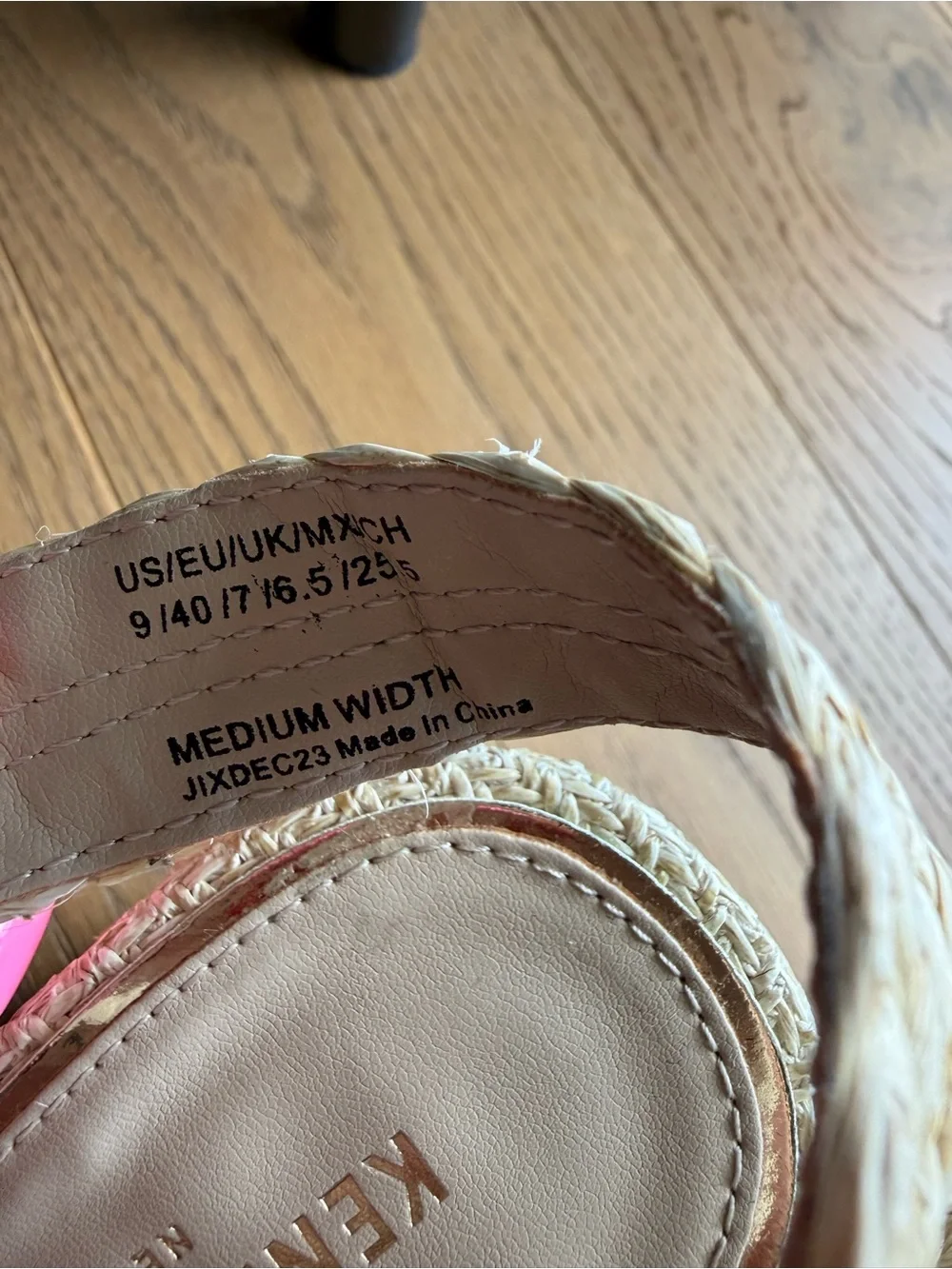 Kenneth Cole Natural Woven Platform Sandals